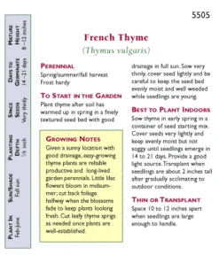Renee's Garden French Thyme 5 Renee's Garden French Thyme -Garden Supplies Sales Store snv4029 pb
